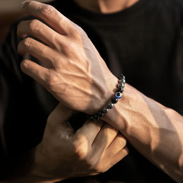Black Evil Eye Beaded Bracelet Unisex